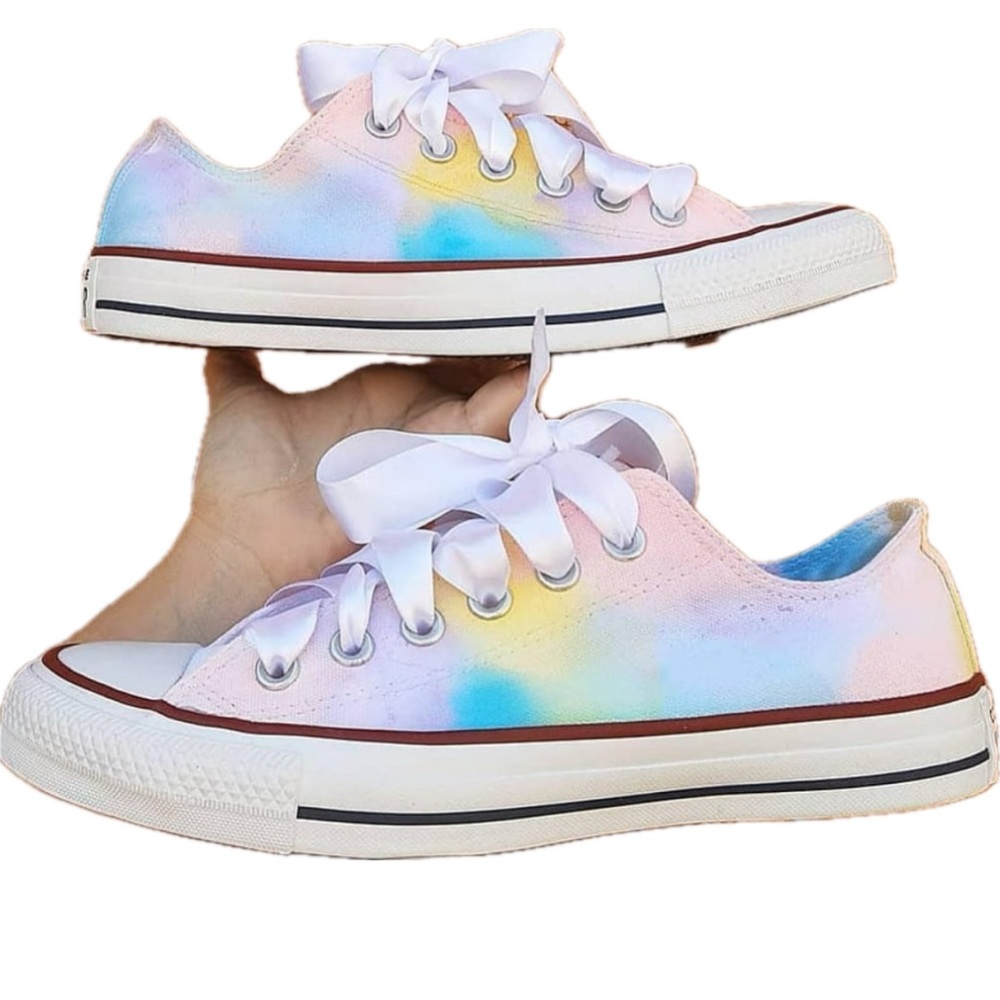 Custom Colorful ConverseTie-Dye Sneakers